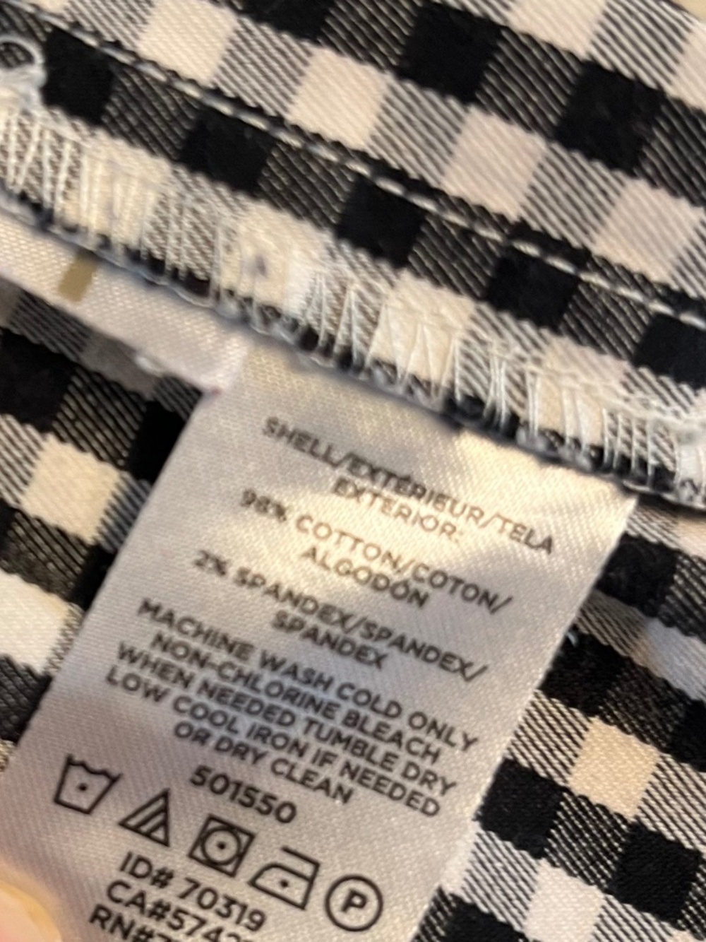 Ann Taylor Women’s Black & White Gingham Straight Leg Ankle Pants Sz-8P - Picture 5 of 6